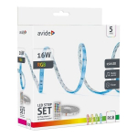 LED juosta Avide 16W RGB 5m Music control, su pultu, IP65