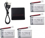 4 vnt. įkraunama lipo baterija (3,7 V, 720 mAh Lipo), skirta Rc kvadrikopteriams Syma X5 X5C X5SC X5SW, Cheerson CX-30W, Skytech M68, Wltoys F949 + įkroviklis