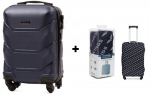Didelis lagaminas Wings TD147 L, mėlynas + apvalkalas