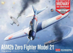 Klijuojamas Modelis Academy Hobby 12352 A6M2b Zero Fighter Model 21 "Battle of Midway" 1/48