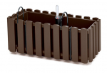 Balkono vazonas su automatiniu laistymu Prosperplast Boardee Fencycase W DDEF400W-R222, rudas