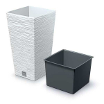 Gėlių vazonas Prosperplast Furu Square DFSH200-S449, baltas