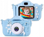 Vaiki&scaron;kas fotoaparatas su LCD ekranu, mėlynas