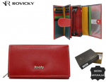 Stilinga spalvotos natūralios odos piniginė - Rovicky, Red