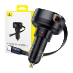 Automobilinis įkroviklis su USB-C kabeliu 60W, juodas