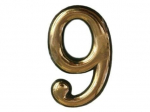 Numeris 9 N1011, žalvario spalvos, 5 cm