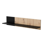 Cama MERCI sieninė lentyna 110x20x25 cm &ndash; juoda / amatininko ąžuolas
