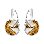 Sidabriniai auskarai moterims DiamondSky &bdquo;Clarice (Golden Shadow)" su Swarovski kristalais DS03A144