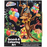 SPALVINIMO KNYGELĖ "SCRATCH OFF MAGIC BOOK MONKEY" 24 VIENETAI GRAFIX 02