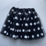 Žavinga Retro Ta&scaron;kuota Tutu Sijoninė Suknelė Mergaitėms, juoda