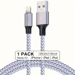 Nailoninis USB įkrovimo laidas, 1 pakuotė - 10Ft (3m)