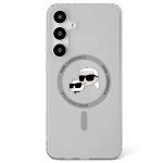 Etui Karl Lagerfeld Button Karl &  Choupette Heads Printed Logo MagSafe Samsung Galaxy S25 Plus czarny