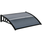 Stogelis, namų durų stogelis, stogelis įėjimams ir langams, 100L x 75B x 23H cm, juodas, Juoda