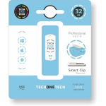 USB laikmena USB rakiklis - TechOneTech - Pro Smart Clip - 32 Go - USB 2.0 - Balta spalva
