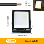 100W LED prožektoriai, atsparūs vandeniui IP65, 9000LM. , &Scaron;iltai balta 3000K
