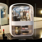 Kosmetikos laikymo dėžė, dulkėms atspari makiažo dėžutė. ,  Pandora Pearl White Crystal
