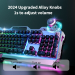 GX810 Forwarder laidinė žaidimų klaviatūra, LED foninis ap&scaron;vietimas