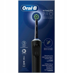"Oral-B Vitality Pro D103 Protect X Clean" (kryžminio veikimo juodas) + 4 tikslūs pakaitalai + baltas dėklas + 2x i&scaron;spaudiklis