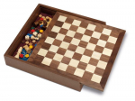Medinis dėžutė - CAYRO - 5 žaidimai - Žąsų žaidimas, Mažieji žirgai, &Scaron;achmatai, Dama ir Backgammon