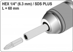Antgalių laikiklis magnetinis SDS-PLUS 1/4&Prime;