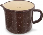 Emaliuotas puodas su matu Orion 12 cm, rudas/smėlio