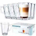 6 stiklinės latte 255 ml kar&scaron;tiems ir &scaron;altiems gėrimams