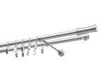 Dvigubas karnizas metalinis 19 mm + 19 mm OLIMP, 250 cm, nerūdijančio plieno