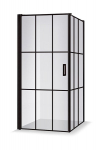 Industrinio stiliaus du&scaron;o kabina Brasta Glass Kristina Nero Cube