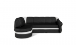Kampinė sofa Eltap Benano, juoda/balta