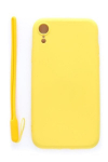 Evelatus iPhone XR Soft Touch Silicone Case with Strap Yellow