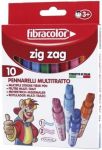 Fibracolor Zig-zag Flomasteriai, 10 Spalvų