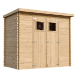 Medinis sodo namelis Timbela M310 - A200 x 239 x 142 cm, rudas