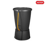 Lietaus surinkimo talpa INDIGO WATER BUTT 220 l su pagrindu, grafito