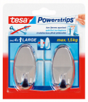 Tesa kabliukai PowerStrips Large Ovale chrominiai 2 vnt.