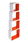 Lentynėlių komplektas CUBE LO02 baltas/oranžinis