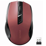 Belaidė optinė pelė 4000 DPI su USB 2.4GHz ir Bluetooth 5.0, raudona