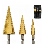 Pakopinių grąžtų rinkinys, 4-32mm HEX - 3vnt.