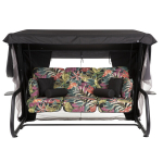 Sodo sūpynės Patio Venezia Lux Black Edition, 3‑vietė, su tekstiline sėdyne ir stogeliu