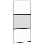 Stumdomos durys juodos 102,5x205cm stiklas ir aliuminis 155203