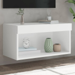 Tv spintelė su led lemputėmis, baltos spalvos, 60x30x30cm