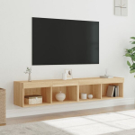 Tv spintelės su led lemputėmis, 2vnt., ąžuolo, 80x30x30cm