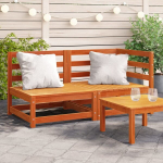 Dvivietė sodo sofa, va&scaron;ko ruda, pu&scaron;ies masyvas