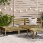 Trivietė sodo sofa, impregnuota pu&scaron;ies mediena