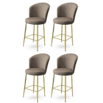 Baro kėdės rinkinys (4 vienetai) Fora - Cappuccino, Gold