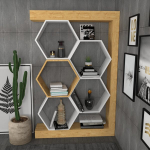 Knygų lentyna Kalune Design Artemis 322RTC1116, ruda/balta