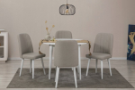 I&scaron;plečiamas pietų stalas ir kėdės (5 vienetai) Vina 1005 5 - White, Cream