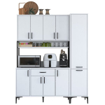 Spintelė Hanah Home JE134-3055 daugiafunkcė moderni balta, 160 cm pločio, su stalčiais