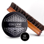 Coccine batų va&scaron;kas Business Shoe Wax, juodas, 100 ml + Batų &scaron;epetys su arklio &scaron;eriais, 16 cm