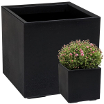 Gėlių klomba KARO 400x400x400 ECO perdirbtas betonas - juoda LA935-04 LAMELA