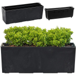 Gėlių klomba BEGONIA 190x560 ECO perdirbta - juodas betonas LA556-71 Lamela